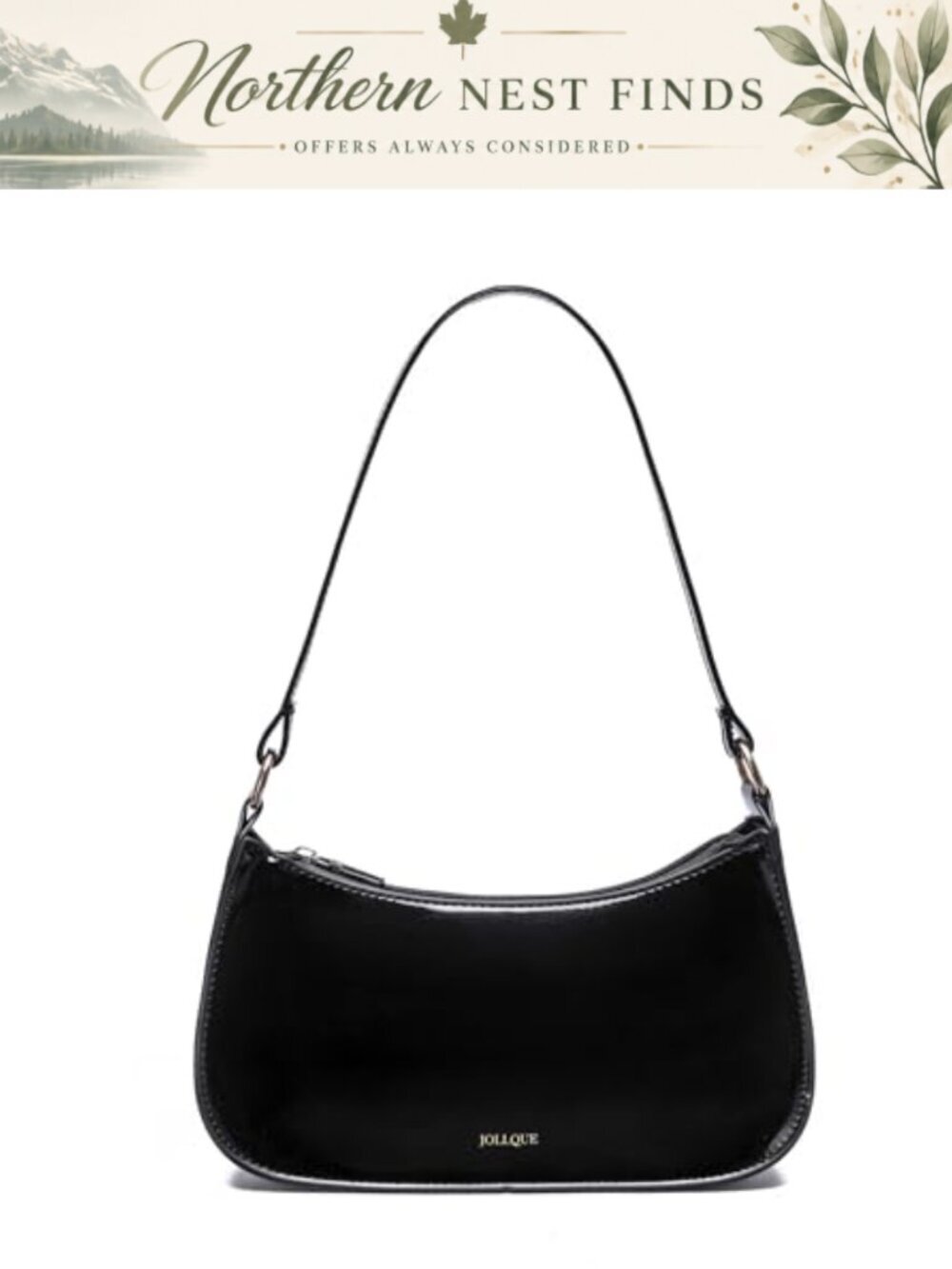 Patent Leather Shoulder Bag Small Baguette Mini Clutch Crossbody Purse